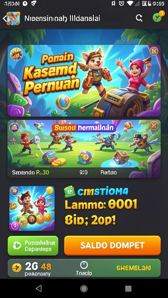 Screenshot menunjukkan tampilan awal permainan dengan karakter pilihan.