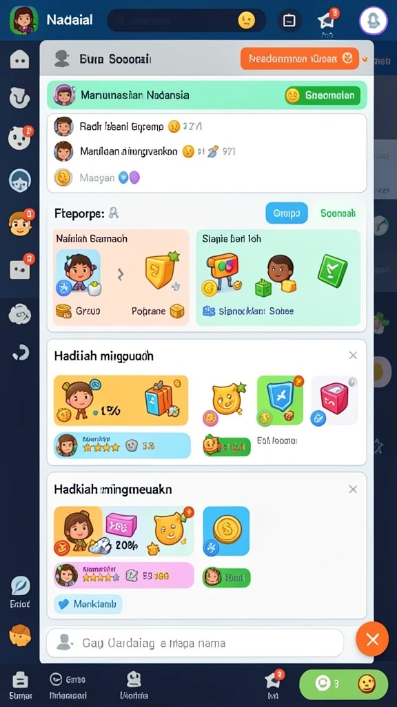 Karakter unik dan beragam untuk dipilih.