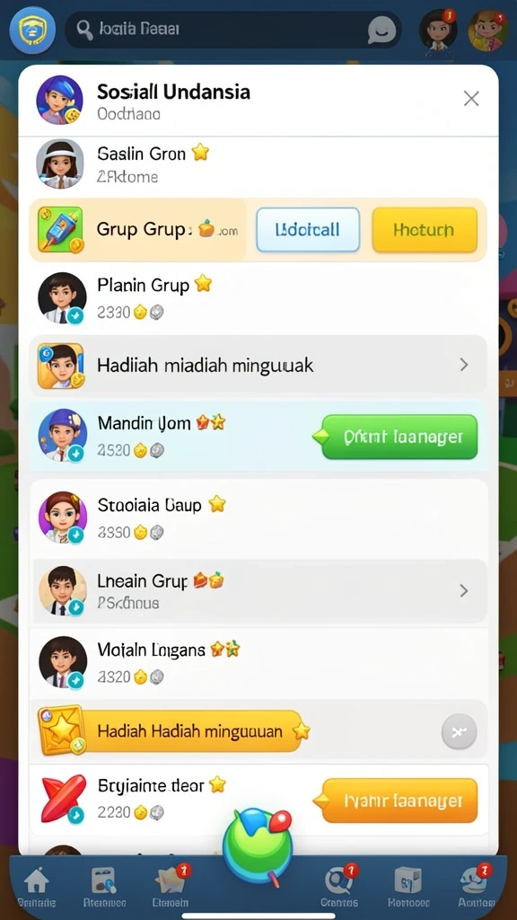Screenshot menampilkan fitur interaksi chat antar pemain.