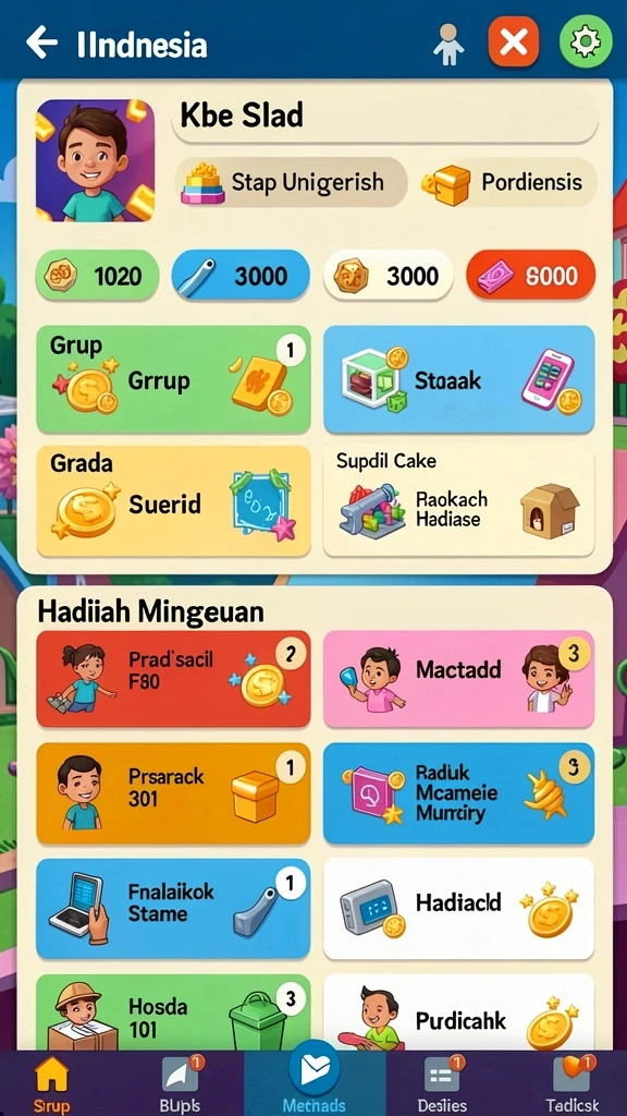 Tampilan menu utama yang menarik dan mudah dinavigasi.
