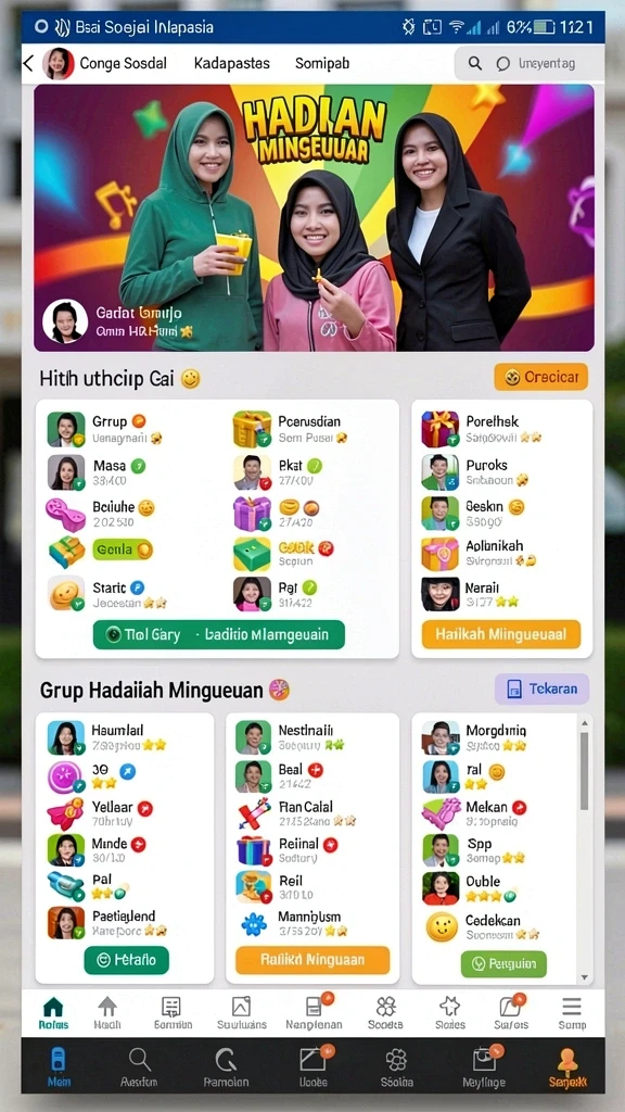 Tampilan utama permainan yang menawan.