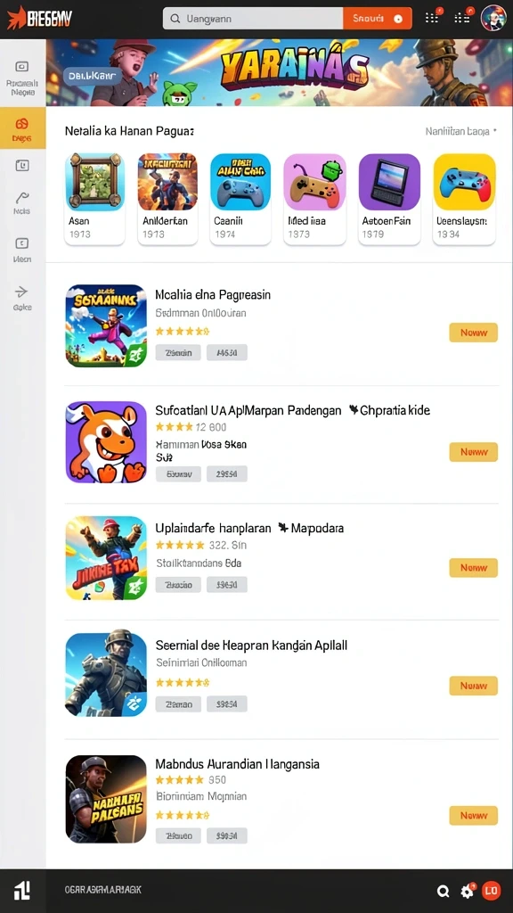 Screenshot menunjukkan karakter utama yang sedang menjelajahi dunia pasir.