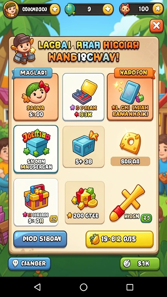 Tangkapan layar menunjukkan fitur power-up yang strategis.