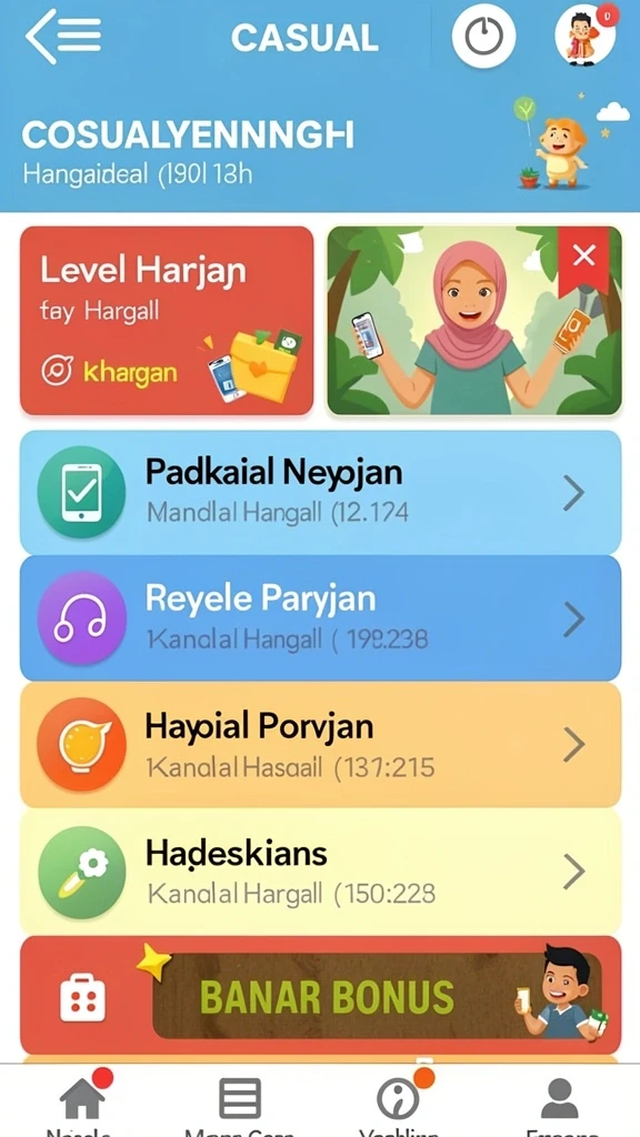 Tampilan utama aplikasi SENSATIONAL77 yang menarik.