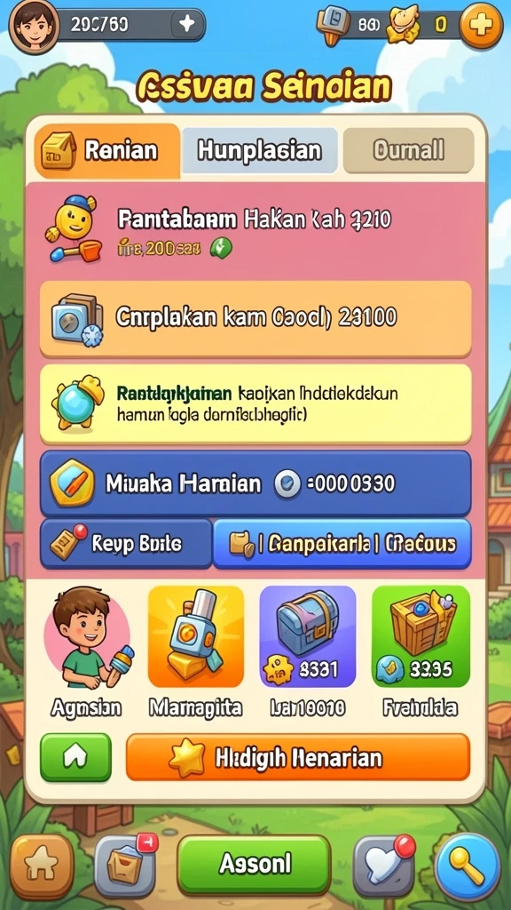 Tampilan menu utama yang menarik dan mudah dinavigasi.