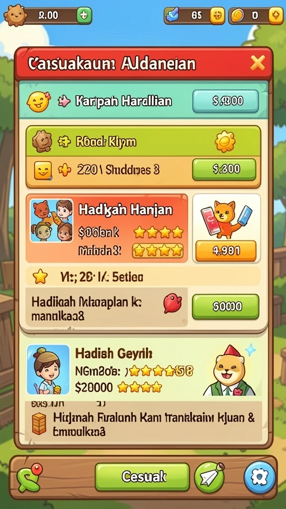 Karakter yang dapat disesuaikan sesuai keinginan pemain.