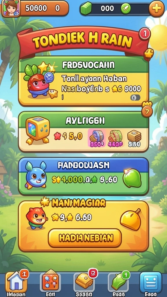 Tampilan menu utama yang menarik dan mudah dinavigasi.